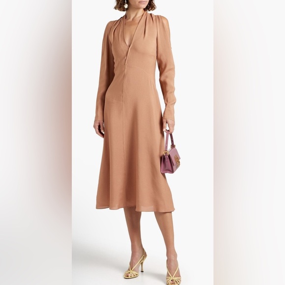 Victoria Beckham Cold-shoulder pleated crepe midi dress - New without tags - Picture 13 of 17
